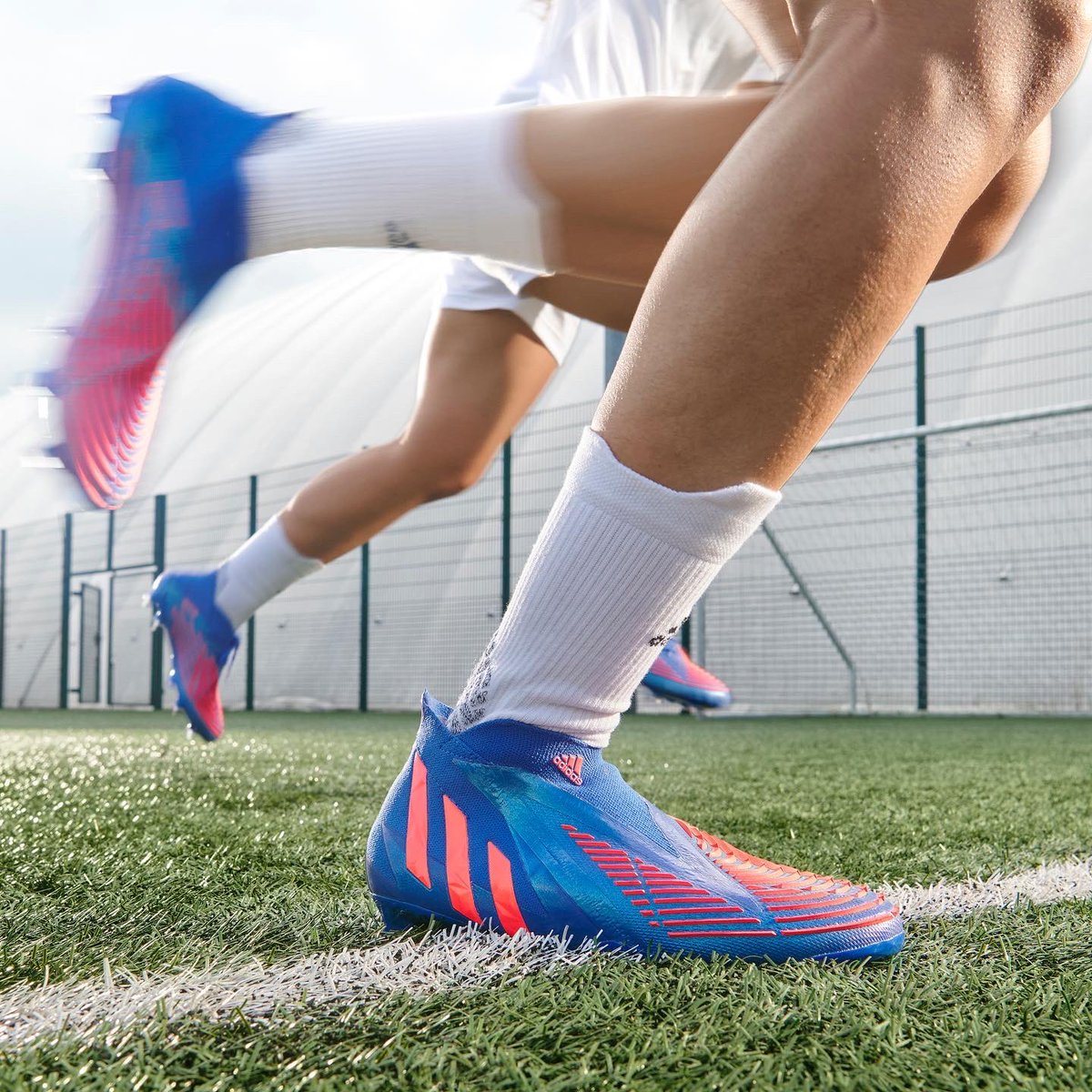 SoccerCorner's tweet photo. Do you wear @adidasfootball Predator or X? 🤔

Secure the latest Sapphire Pack Predator Edge &amp; X Speedflow now, available for Pre-Order at https://t.co/Xxz5zaAdqx! https://t.co/k3z4IfzqbI