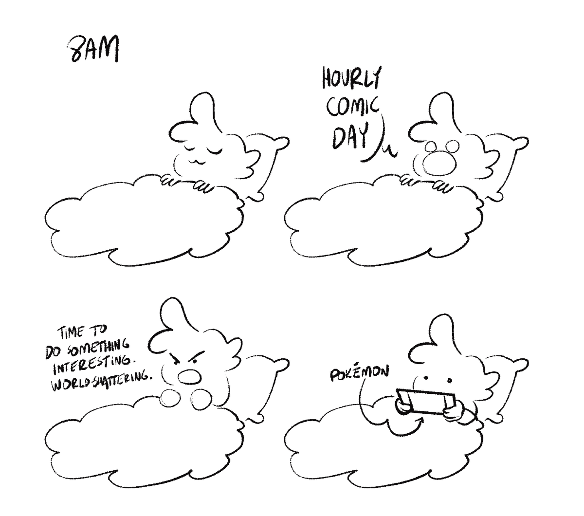 HOURLY COMICS!! 8AM: an essential start to the day!  #hourlycomicday #hourlycomicday2022 