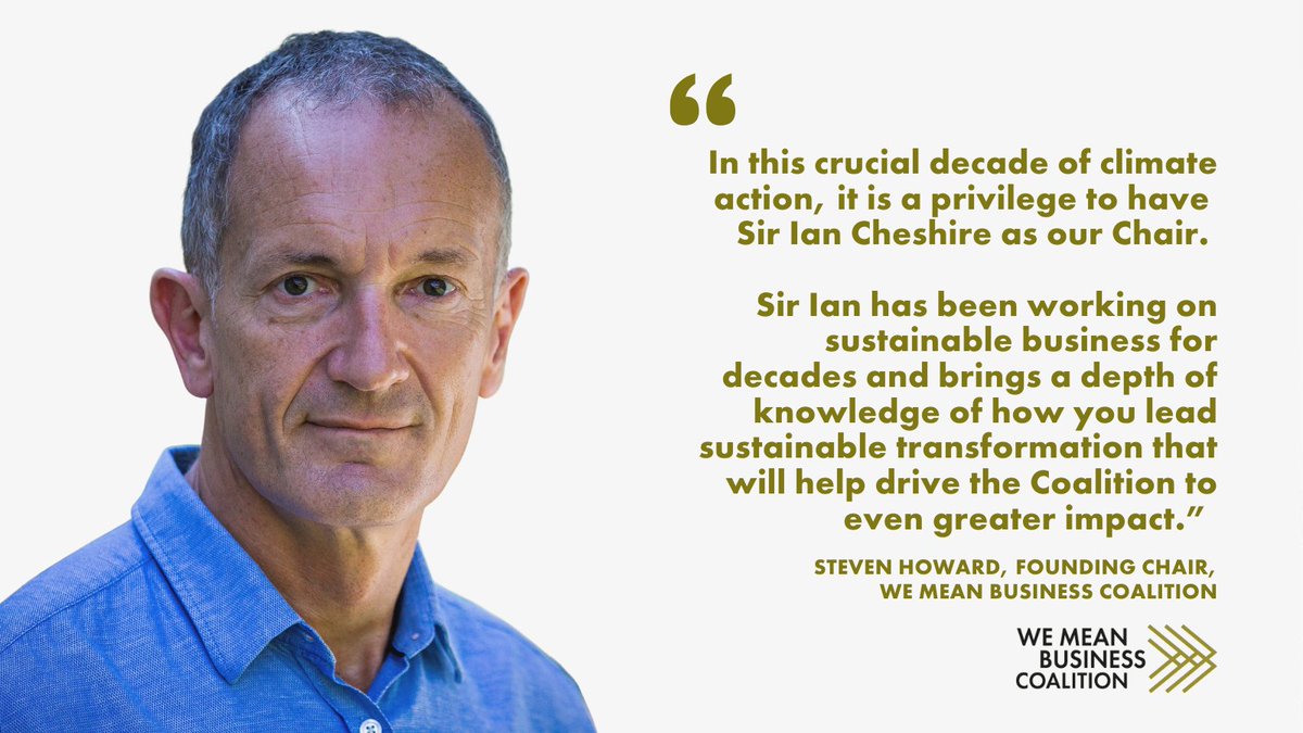 We Mean Business Coalition (inactive) (@wmbtweets) on Twitter photo "As I step down as Chair of the Coalition, and welcome a great champion of corporate climate leadership, Sir Ian Cheshire, to take up the post, I recognise this as another crucial moment in our collective endeavour."
📢 <a href="/_stephenhoward/">Steve Howard</a>
🔗 wemeanbusinesscoalition.org/blog/reflectio… "As I step down as Chair of the Coalition, and welcome a great champion of corporate climate leadership, Sir Ian Cheshire, to take up the post, I recognise this as another crucial moment in our collective endeavour."
📢 <a href="/_stephenhoward/">Steve Howard</a>
🔗 wemeanbusinesscoalition.org/blog/reflectio…