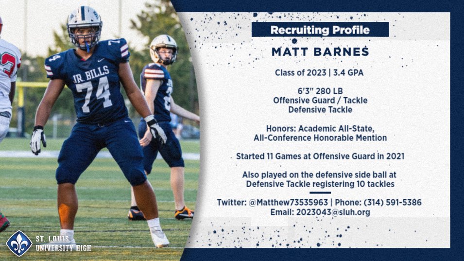 #JrBillRecruitingSpotlight 

@Matthew73535963 | #SLUHmade