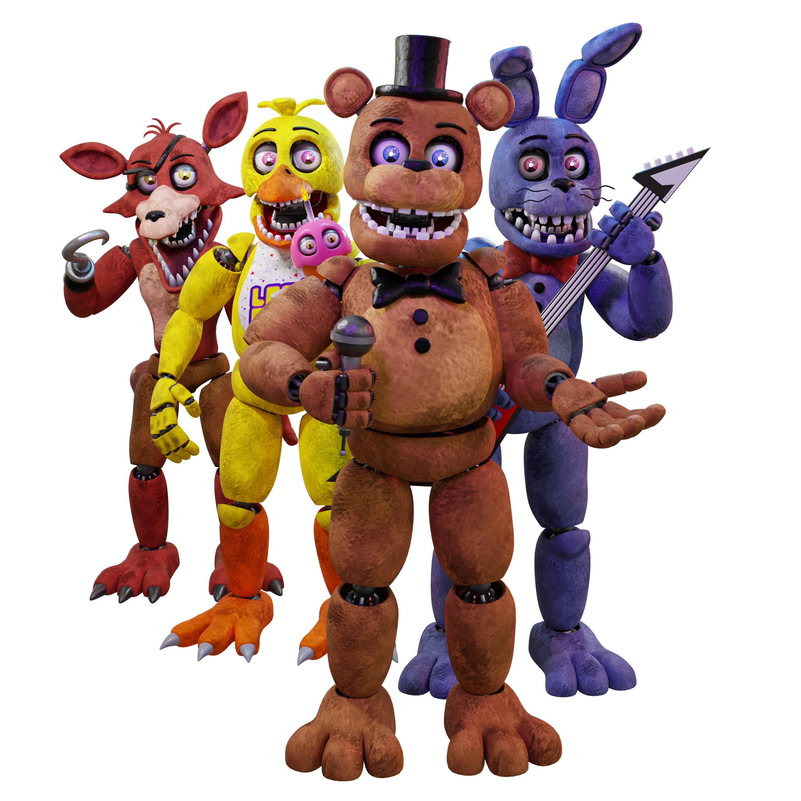 Unwithered Animatronics in Five Nights at Freddy's 1, five nights at  freddy's 1