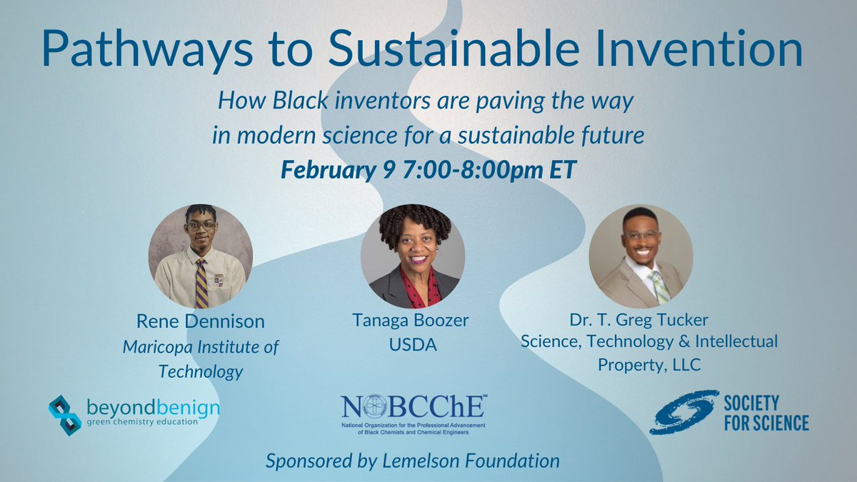 Celebrate Black History &amp; Invention month with all the amazing Black chemists and inventors making the world a better place. Through our Sustainable Invention Speaker Series, hear how Black inventors pave the way in modern science for a sustainable future: ow.ly/CYsV50HBYH6
