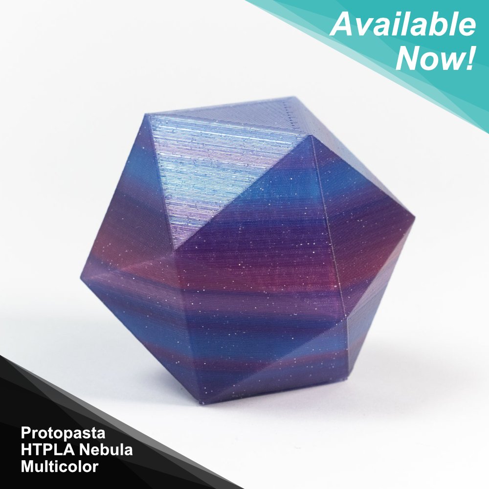 HydraResearch3d's tweet photo. We will be slowly adding more specialty colors from @Protopasta to the Hydra Research store. We're kicking things off with the mesmerizing HTPLA Nebula Multicolor! 

Order now: https://t.co/vVWRiGLvlm

#Protopasta #HydraResearch #3DPrinting #FDM #Maker #DIY #Filament #Nebula https://t.co/5uCqgswPCr