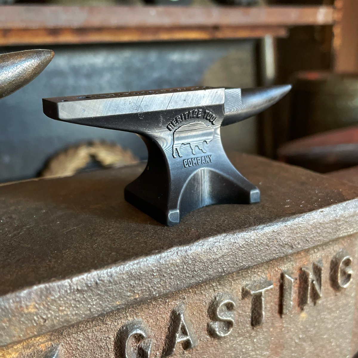The Heritage Tool Co mini anvil drops now 💥 We collaborated with @getagripandmore to create these one of a kind 3D printed mini anvils with a realistic design. The layers of resin create a unique wood grain texture that we’re loving too.