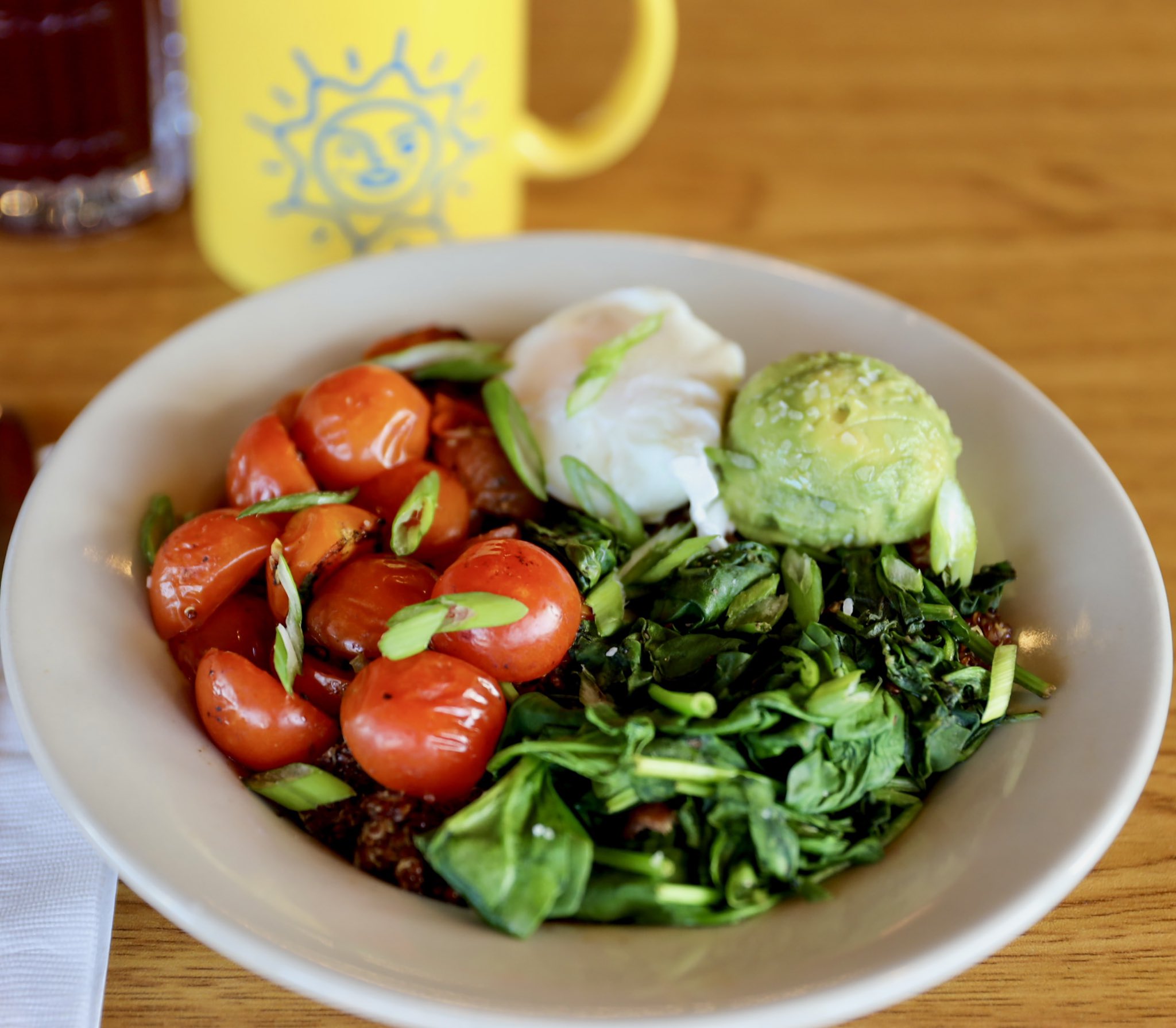 Smashed Avo With Quinoa & Sauteed Greens