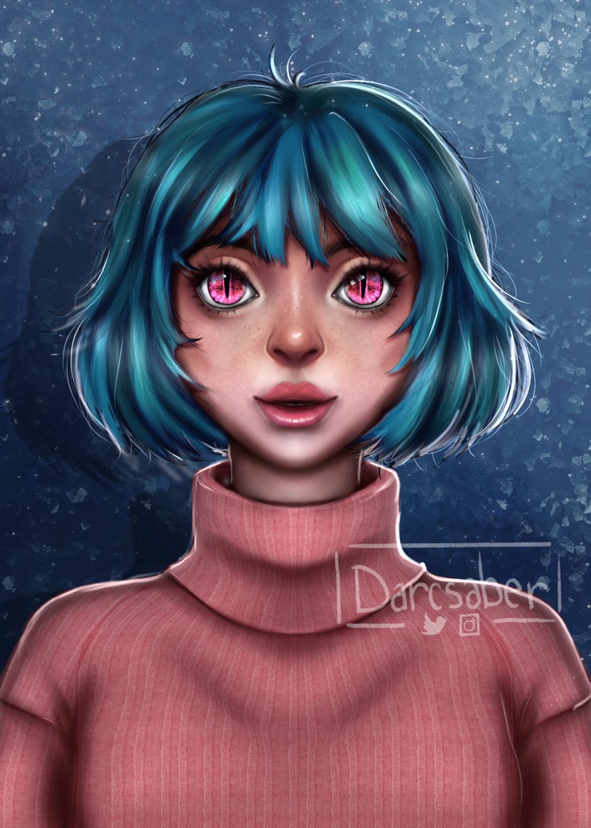 Painted a portrait of a friends oc a couple days ago.