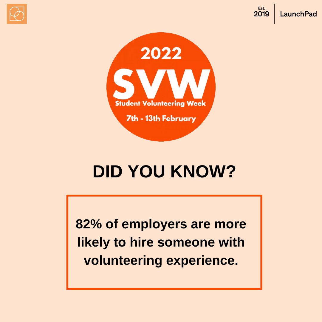 Next week is #StudentVolunteeringWeek and you should know that volunteering is an excellent way to gain valuable work experience!  Giving up a fraction of your time could be what makes you the perfect candidate for that dream job.

See what's on offer: buff.ly/3IUw7ep