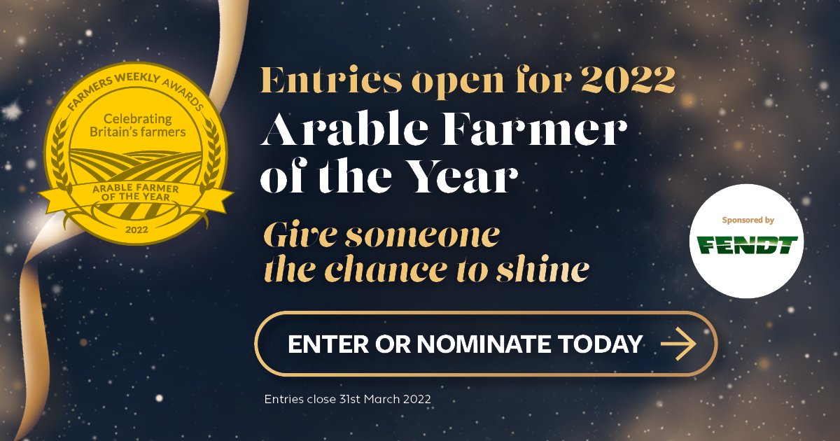 FarmersWeekly Awards (@fw_awards) on Twitter photo ๐ Entries are now open for the 2022 Arable Farmer of the Year ๐
-
๐ Do you know someone who deserves recognition for their hard work? Enter or nominate today - FWi.co.uk/awards22
-
Proudly sponsored by <a href="/Fendt_UKIreland/">Fendt UK & Ireland</a>
#FWAwards #farmersweekly ๐ Entries are now open for the 2022 Arable Farmer of the Year ๐
-
๐ Do you know someone who deserves recognition for their hard work? Enter or nominate today - FWi.co.uk/awards22
-
Proudly sponsored by <a href="/Fendt_UKIreland/">Fendt UK & Ireland</a>
#FWAwards #farmersweekly