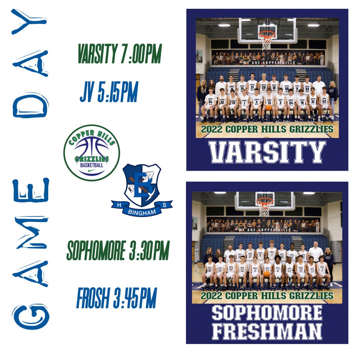 CHHSBASKETBALL's tweet photo. Let’s Go GRIZZLIES! @ Bingham High School #SILVEROUT #WeAreCopperHills https://t.co/0I1KjfjIEo