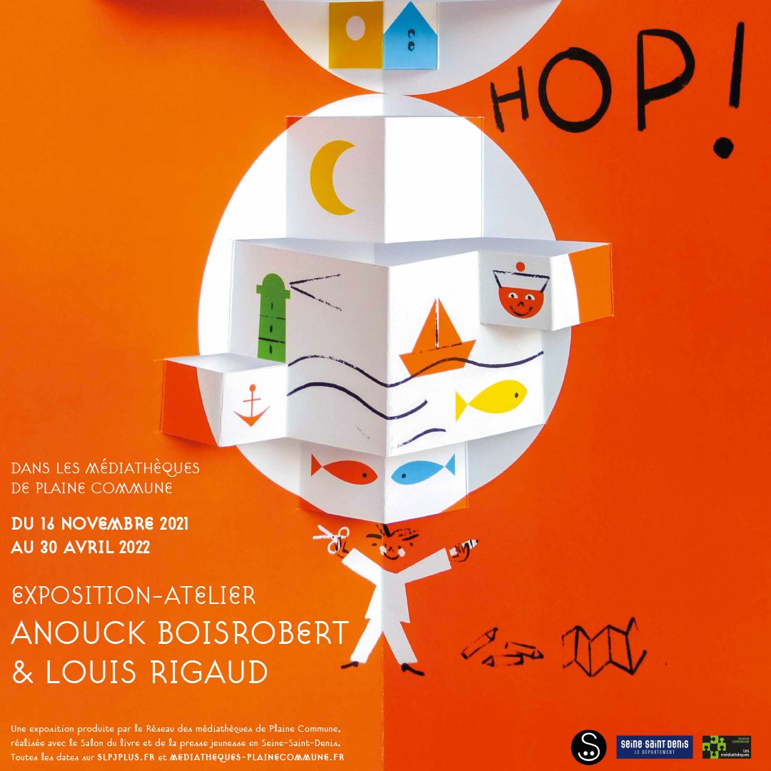 SLPJ93's tweet photo. 🙌 Hop !, l'expo-atelier d'Anouck Boisrobert et Louis Rigaud continue son parcours en Seine-Saint-Denis !

📍Née d’une collaboration active entre le Salon et les médiathèques de @plainecommune, elle est actuellement à Stains, Saint-Ouen et La Courneuve.

👉https://t.co/p1EBFUdbdI https://t.co/qluyNEOKPo