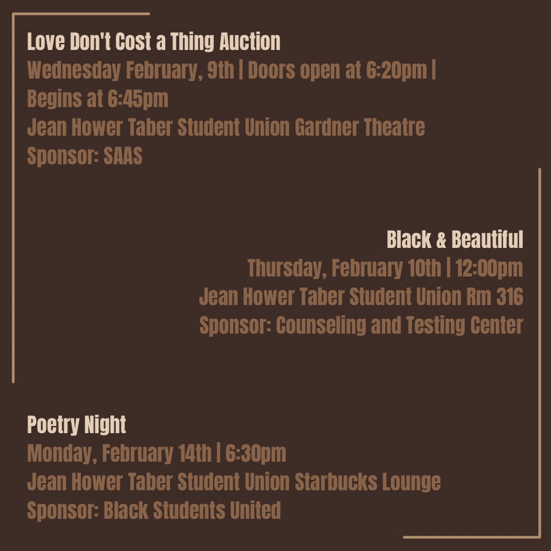 UA_ACP's tweet photo. Today is the first day of Black History Month! Check out all of the events scheduled for the month!

For more information on Black History Month and it’s events, check out the link in our bio. (Pt.1) https://t.co/doBtRmODvm