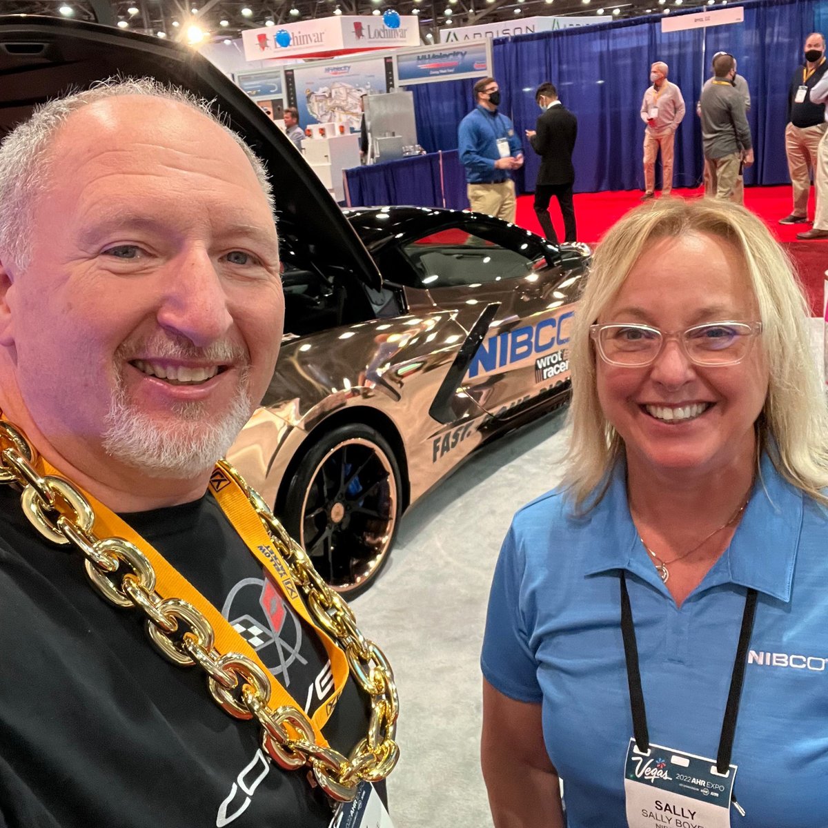 nibcoinc's tweet photo. If you're at the AHR Expo today, stop by the #NIBCO booth C2139 at 11AM PT. DannyG will be there and it's sure to be a good time! We also need your help to keep him from driving away in our #WrotRacer Corvette. #FastDoneRight https://t.co/yS8zzu9Z2l