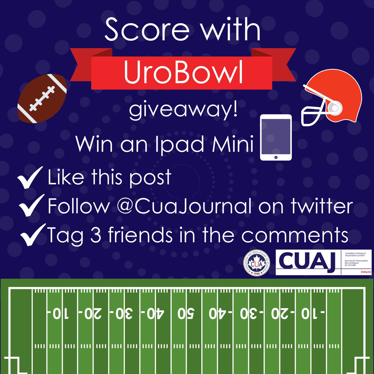 Canadian Urological Association (@canurolassoc) on Twitter photo Run for your chance to win a mini Ipad
To enter the giveaway:
- Like this post
- Follow <a href="/CuaJournal/">CUAJournal</a> on Twitter
- Tag 3 friends in the comments section below
The winner will be randomly selected and announced on <a href="/CuaJournal/">CUAJournal</a>!
Open to Canadian residents only. 🇨🇦 Run for your chance to win a mini Ipad
To enter the giveaway:
- Like this post
- Follow <a href="/CuaJournal/">CUAJournal</a> on Twitter
- Tag 3 friends in the comments section below
The winner will be randomly selected and announced on <a href="/CuaJournal/">CUAJournal</a>!
Open to Canadian residents only. 🇨🇦