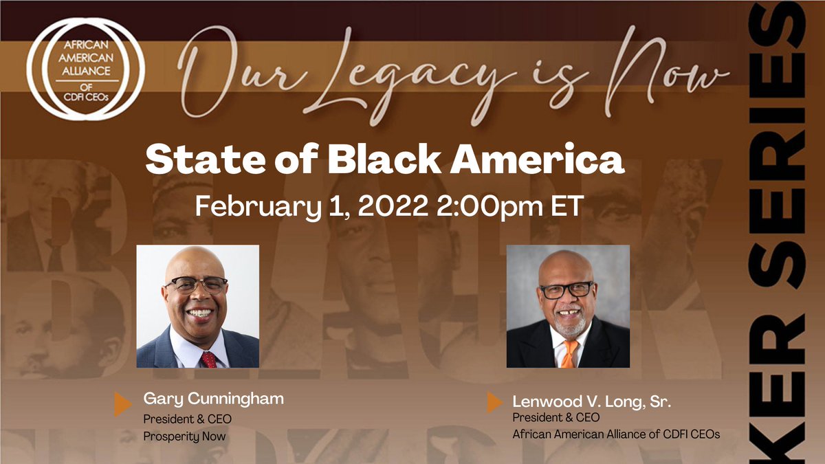 TODAY at 2pm ET! Join us in celebration of #BlackHistoryMonth with @lvlongsr & @prosperitygary. We'll be LIVE on Linkedin & FB.