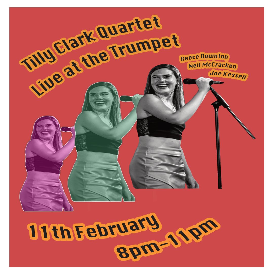 Next performance at the Trumpet Bilston is with the Tilly Clark Quartet! Friday 11th February // 8pm-11pm

#jazz #music #jazzmusic #jazzinmidlands #jazzinuk #drums #drummer #singer #jazzsinger