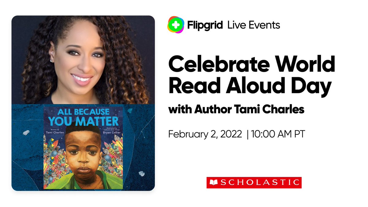 Flip (@microsoftflip) on Twitter photo Need an idea to celebrate #WorldReadAloudDay tomorrow? Register for our free, live event at 10am PT with <a href="/Scholastic/">Scholastic</a> bestselling author and former teacher <a href="/TamiWritesStuff/">Tami Charles</a> to remind your students that each of them matters. <a href="/litworldsays/">LitWorld</a>
aka.ms/TamiCharles Need an idea to celebrate #WorldReadAloudDay tomorrow? Register for our free, live event at 10am PT with <a href="/Scholastic/">Scholastic</a> bestselling author and former teacher <a href="/TamiWritesStuff/">Tami Charles</a> to remind your students that each of them matters. <a href="/litworldsays/">LitWorld</a>
aka.ms/TamiCharles