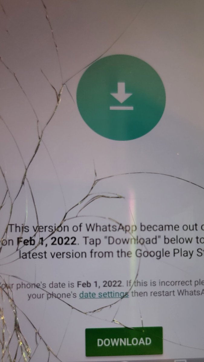 dreynam2's tweet photo. @norahmods Version of whatsapp became out of date https://t.co/fy0pogMENi