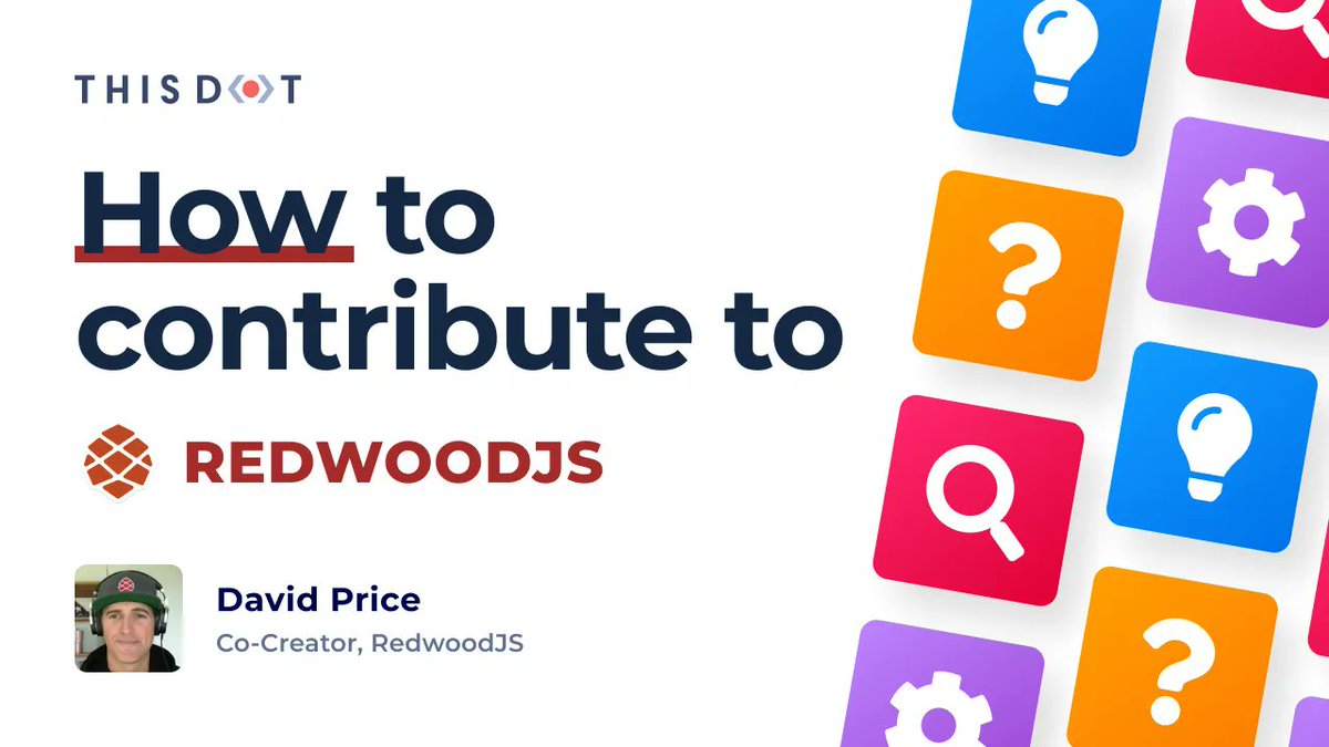 ThisDotLabs's tweet image. How to Contribute to #RedwoodJS featuring @thedavidprice is now available over on @ThisDotMedia&apos;s Youtube page!

Learn how to get involved with the #Redwood #opensource community, where devs can find good first issues, &amp;amp; more!

buff.ly/3KVT4Qh