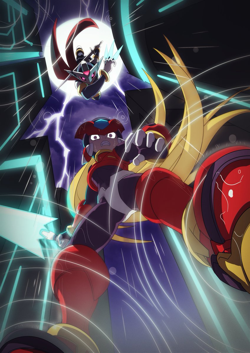 sufferay's tweet photo. #megamanzero #rockmanzero #ロックマンゼロ #ファントム #hiddenphantom 
In addition to chibi, I can also draw something super cool!🥷
——The rain fell with the blade.
雨与刀锋，一并落下。 https://t.co/kwqxYqB4c7