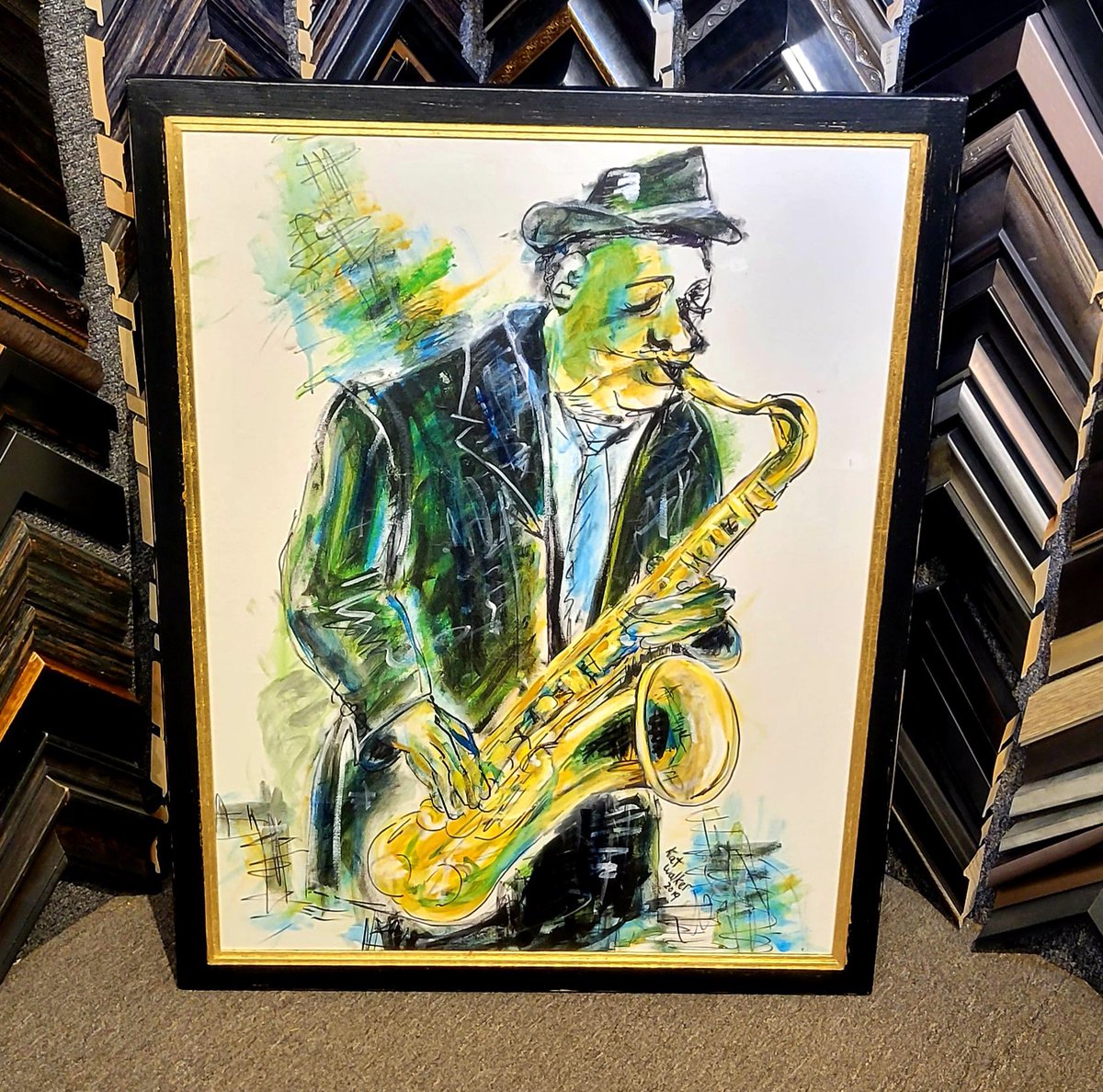 FrameDeArt's tweet photo. Jazz canvas using one of our favorite moulding lines, Chester Frames! There are endless combination of colors you can choose from!

#ChesterFrames #Jazz #Jazzplayer #Music #Denver #Colorado #framing #customframing #pictureframing #art #decor 

@ChesterFrame https://t.co/fOVHQ4ZkPk