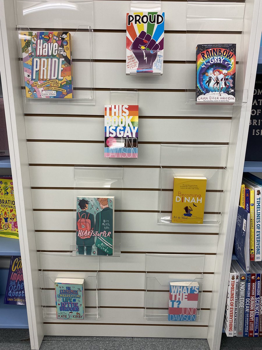 HaringeyLP's tweet photo. Our library has been transformed today to showcase #LGBTQ fiction &amp; non-fiction. We can’t wait to read student &amp; staff reviews of these brilliant books! 📚 🏳️‍🌈 🏳️‍⚧️ #LGBTHM22 #ThisIsAP #HLPValues https://t.co/0yLVQ22rut