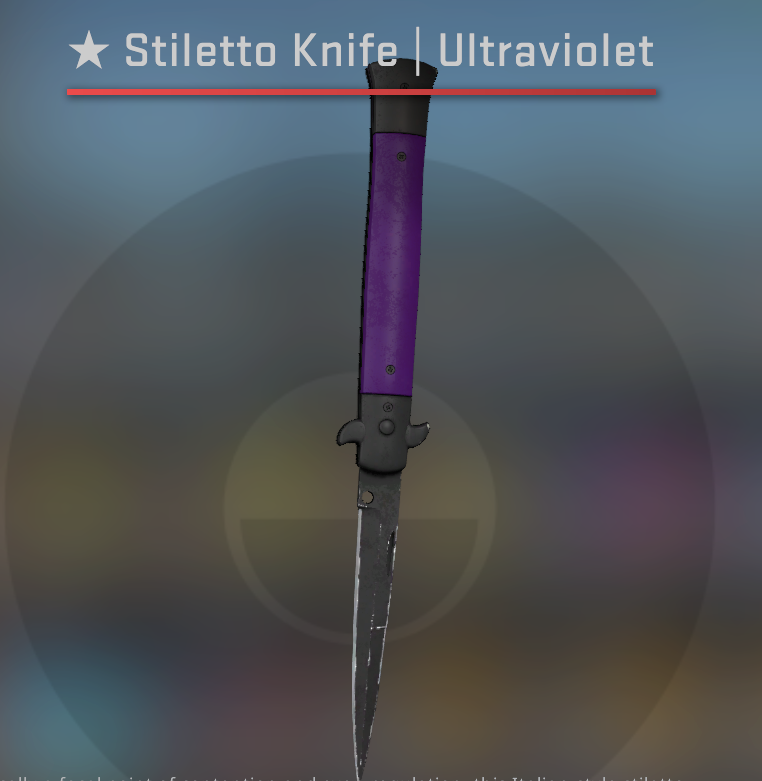 Avercci's tweet photo. Unboxed my first knife today from the first case i opened: FT Stiletto Ultra Violet £100 XD https://t.co/IIAuEaDDR8