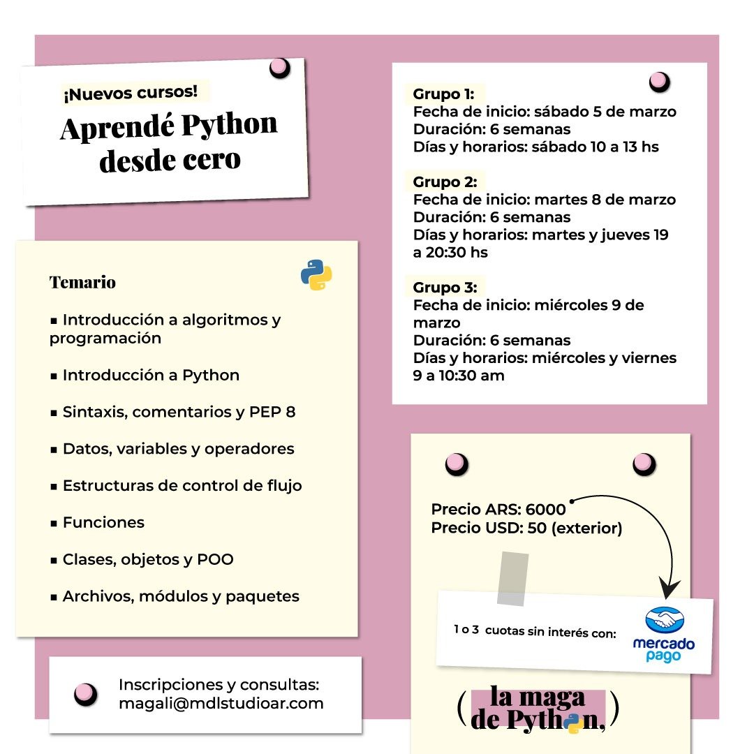 facundozurdo's tweet photo. En marzo @printmaga va a dictar un curso para aprender a programar en Python. Y hay sorteo!! 🚀🙌

Voy a regalar un cupo entre las personas que me sigan en Twitter 🐤 y le den RT a este tweet antes del viernes 04/02 a las 12PM 🇦🇷. Quien gane elige los horarios que prefiera. https://t.co/7gHBHv0CJv