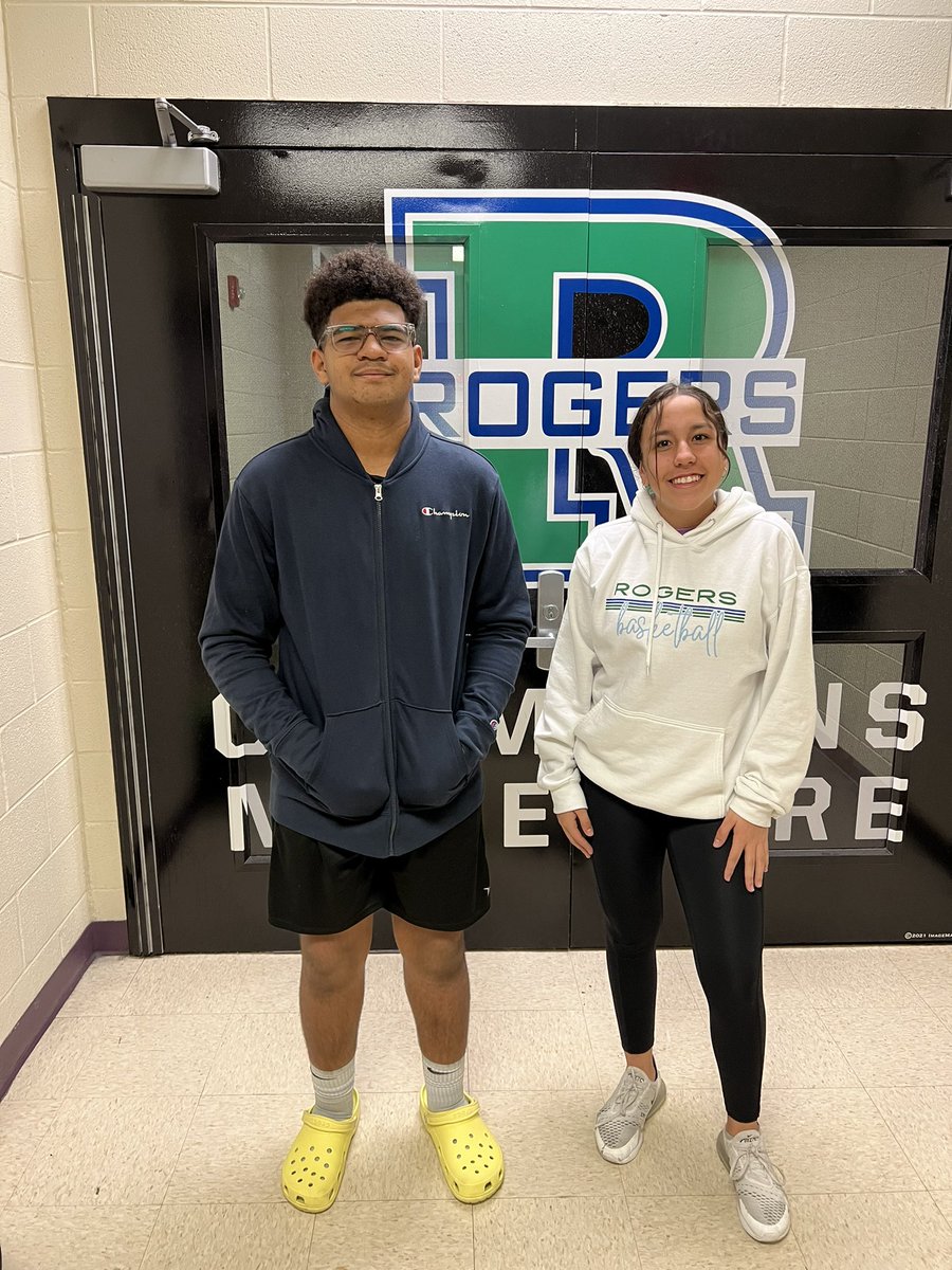 RogersAthletics's tweet photo. Congrats to our 7th grade and 8th grade January Athletes of the Month! 

7th Grade - Carl and Alexa
8th grade - Trevor and Wilah

They uphold the expectations of a Rogers athlete and are great examples to their teammates. 
@ProsperRogersMS @PISD_Athletics @AthleticRogers https://t.co/STHOxVeis9