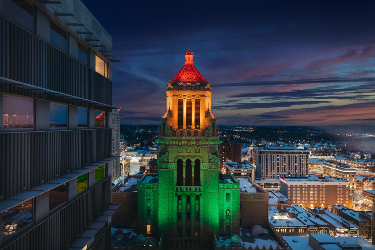 In solidarity and celebration, Mayo Clinic lights its buildings green, yellow and red in recognition of #BlackHistoryMonth. This month is a time to appreciate, honor, & celebrate the rich history of our African American community & the contributions to American culture & history.