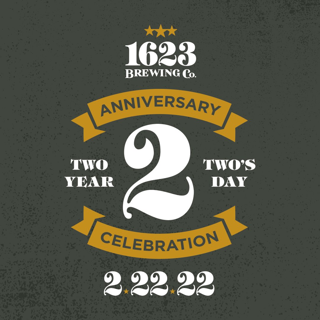 1623 Brewing Co. (@1623brewing) on Twitter photo We turn TWO this month on 2.22.22 on a TWOsday🍻
Open 2-9pm! Live music with <a href="/Nellysecho/">Nelly's Echo</a> 🎶 and food from R&D Eats😋
Cheers to 2 years! We turn TWO this month on 2.22.22 on a TWOsday🍻
Open 2-9pm! Live music with <a href="/Nellysecho/">Nelly's Echo</a> 🎶 and food from R&D Eats😋
Cheers to 2 years!