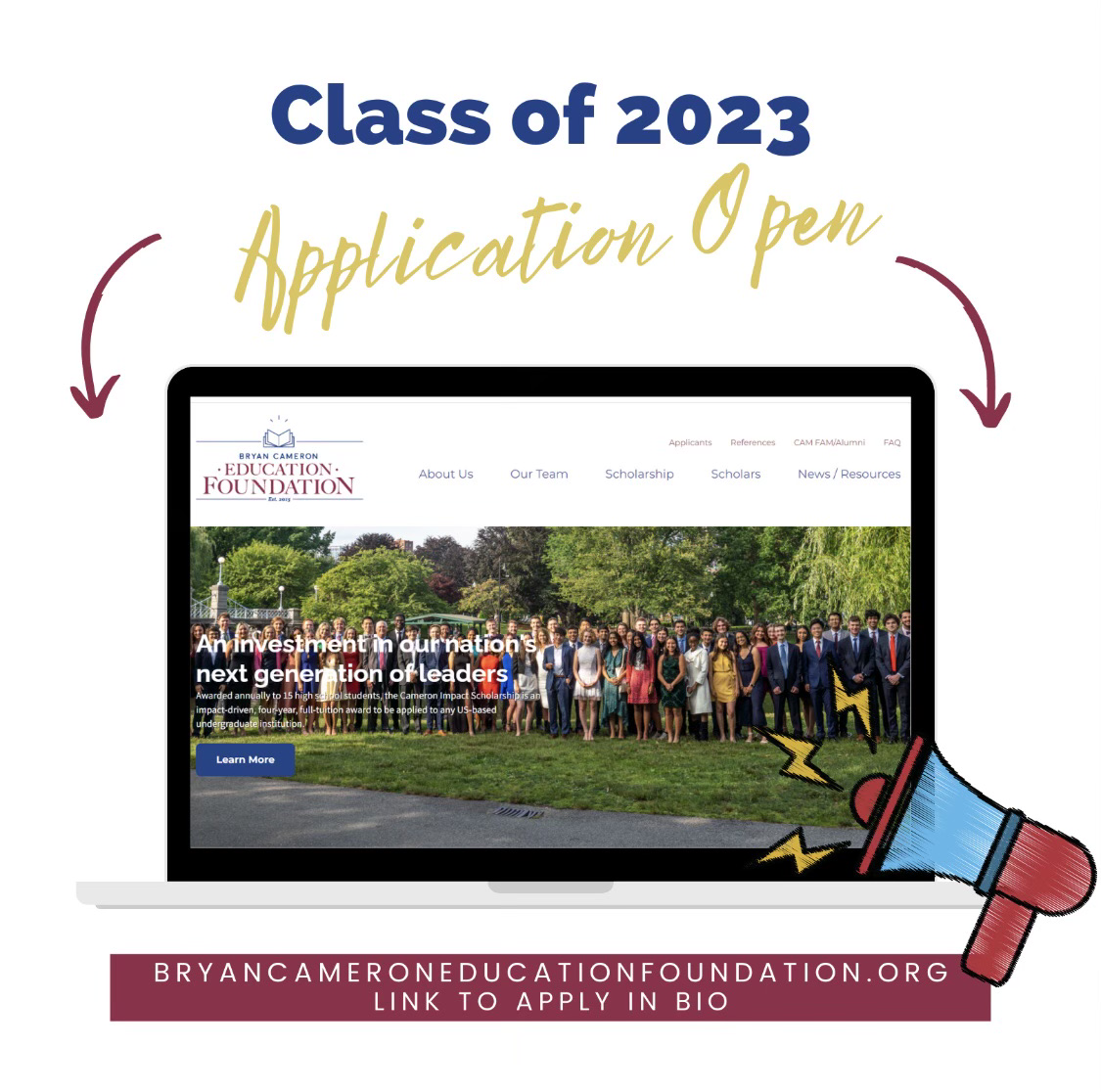 #classof2023 - Applications now open for the impact-driven, 4-year, full-tuition #cameronimpactscholarship.  The early application deadline is May 20th.  See link in bio for more information and access to the application.    #scholarships #cameronimpactscholars #tuition