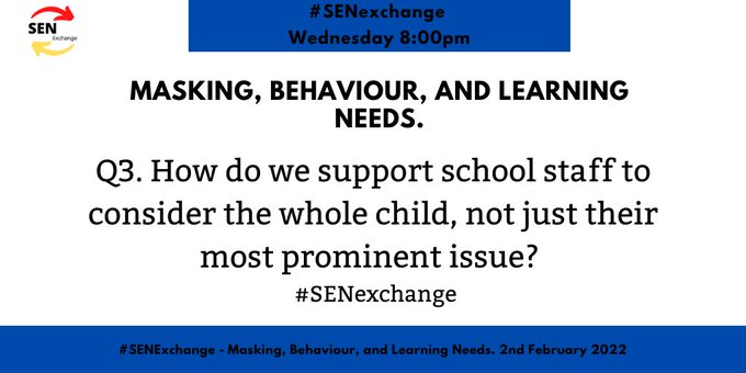 How do we support school staff to consider the whole child, not just their most prominent issue? 