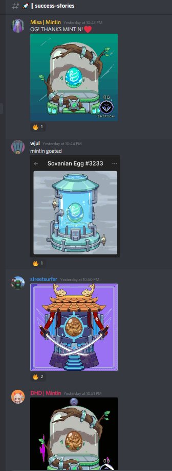 MintinNFT's tweet photo. The fp of @sovanadao is freaking 4S◎L now - mint price was 1S◎L🤯

Shoutout to the amazing Mintin fam that absolutely crushed this mint with their wins💯
#mintincooksagain https://t.co/QzSUwJiSe5