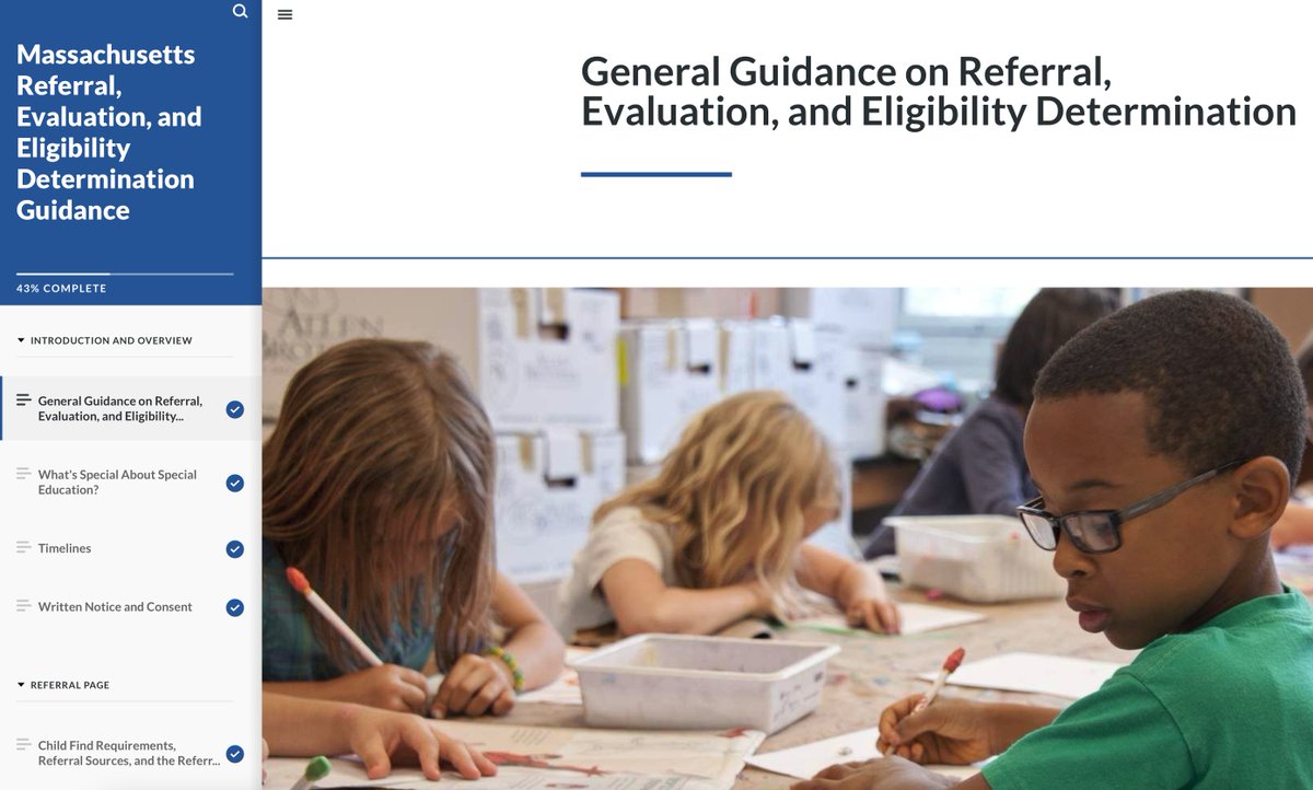 jfwcoaching's tweet photo. MA DESE (Dept of Elementary and Secondary Education) has a new, interactive special education guide that walks you through the referral, evaluation, and eligibility process. Check it out! #madese #iep #specialeducation

https://t.co/LIgEQhzOMn https://t.co/piWk0V6ME2
