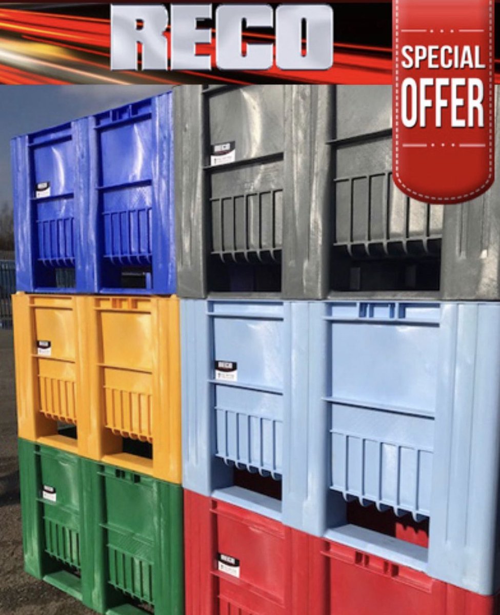 Pallet boxes at the ready!🚦with many colours to choose from!

RECO pallet boxes are:
- Stackable 
- Durable 
- High Quality 

What’s not to like?! 😁

#unitedkingdom #ukequipment #heavyequipment #equipmenthire