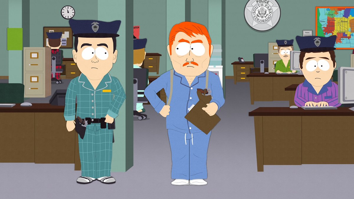 SouthPark's tweet image. PC Principal bans the 4th grade class from Pajama Day in the Season 25 premiere, “Pajama Day”, airing TONIGHT at 8/7c on Comedy Central!