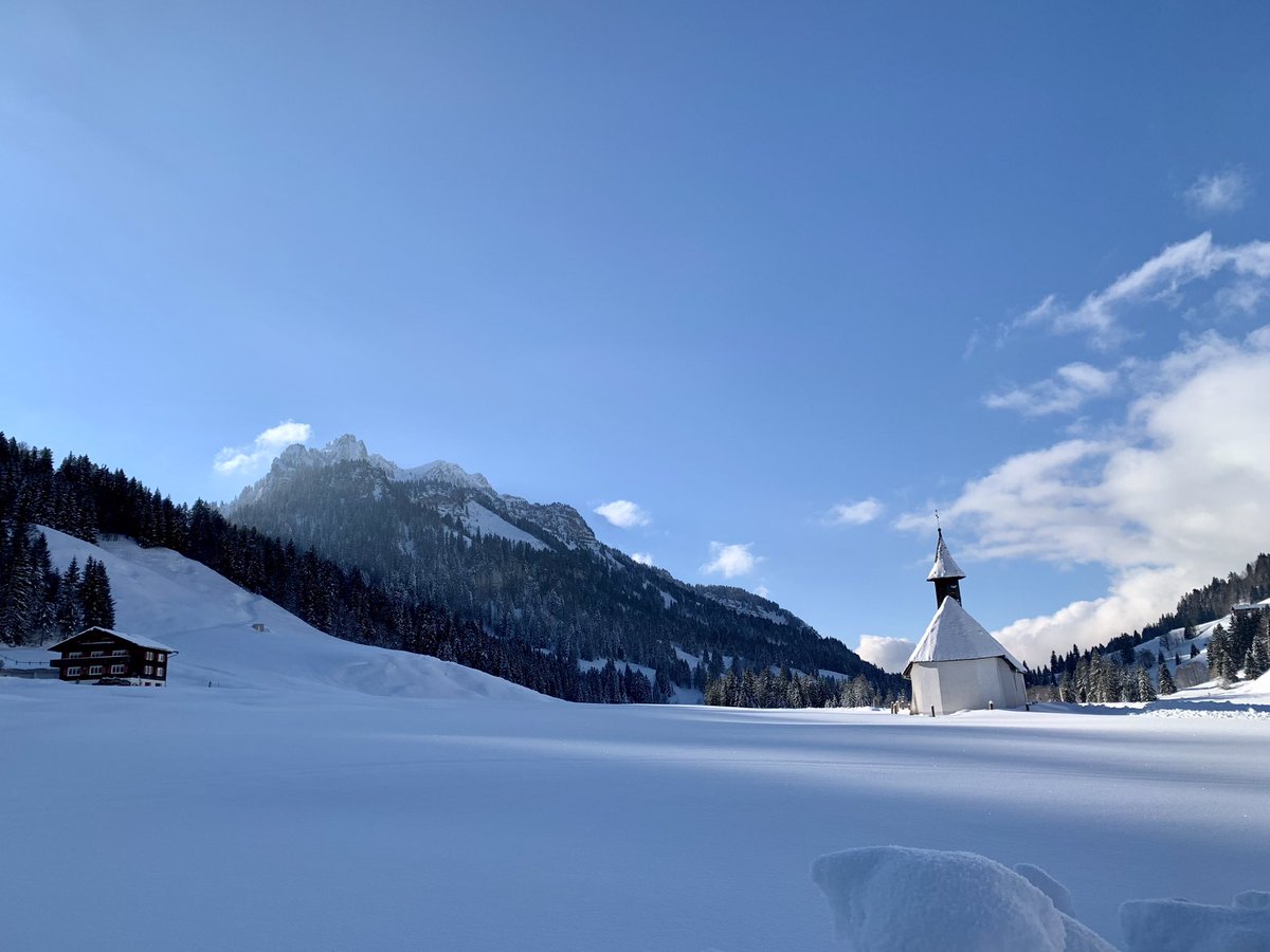 Ddukescon's tweet photo. #Schonenbach, at 1000m in the #Bregenzerwald, #Austria is cold and quiet and stunning in winter. #Vorarlberg https://t.co/wUBm6kv7iu