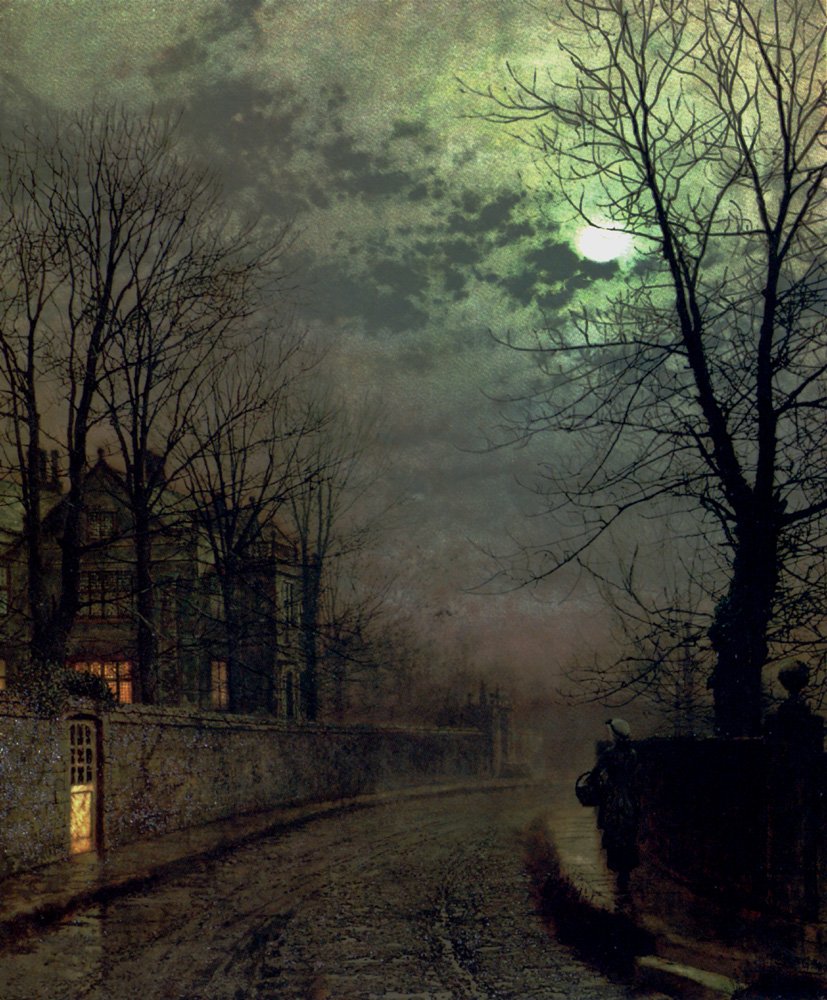 EnemyJackson's tweet photo. Happy Lunar New Year from one of my favourite painters John Atkinson Grimshaw bringing us that moonly moodiness. https://t.co/5KcfOHhegO