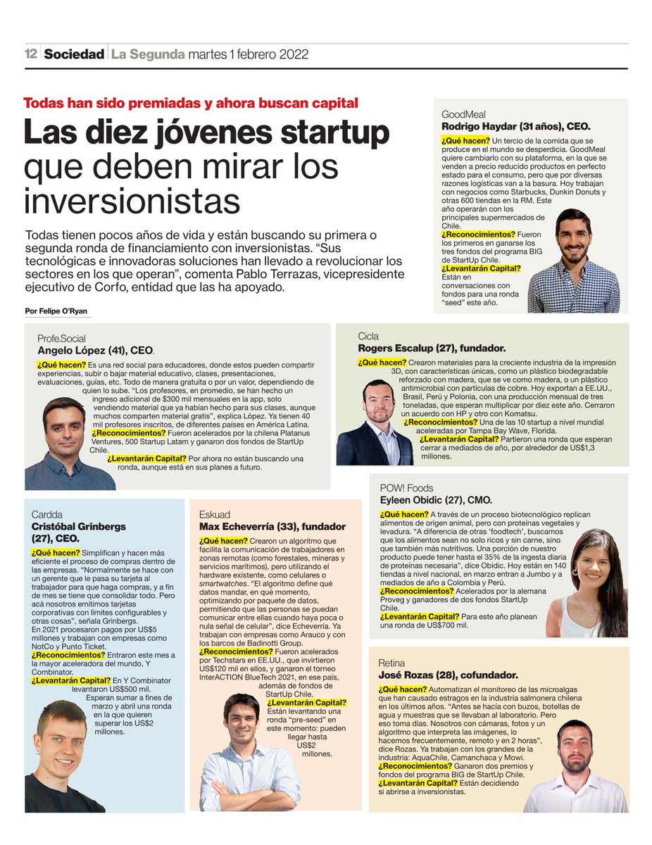 PabloterrazasL's tweet photo. Estas son algunas de las startups jóvenes que han sido apoyadas por @Corfo, que hoy están creciendo y se encuentran en busca de capital. Sus tecnológicas e innovadoras soluciones han llevado a revolucionar los sectores en los que operan: https://t.co/sszNsZCbAn https://t.co/rRSphwhq2W