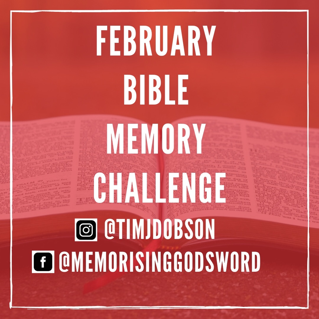 Starting the February Bible Memory Challenge today. Do join in