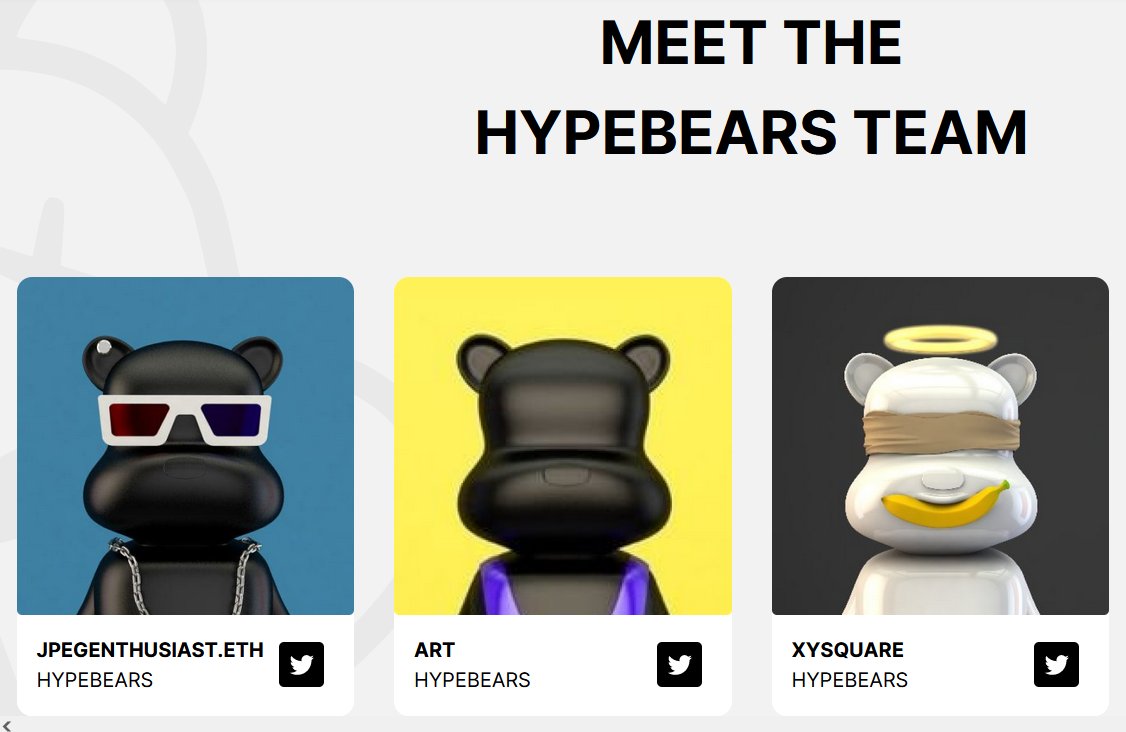 NFTethics's tweet image. So tomorrow HypeBears(Club) are going to mint for 0.4 (!) each, which would net the team a profit of 4000 ETH (&amp;gt;$11 million). The team consisting of 3 anon &amp;amp; very suspicious Twitter accounts, including one with a compromised account from an attorney. What could possibly go wrong?