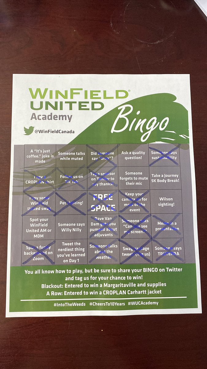 Did someone say BINGO? @WinFieldCanada keep in everyone engaged for #WUCAcademy 😁