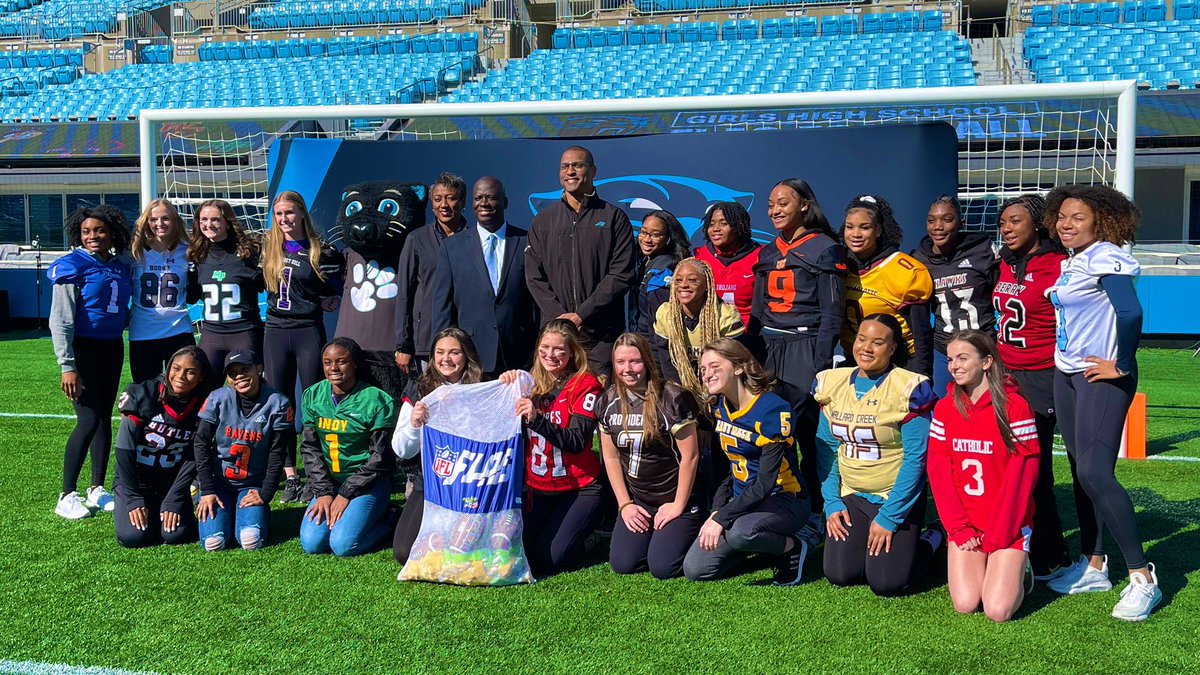 In partnership with <a href="/Panthers/">Carolina Panthers</a> we launched a new high school girls’ intramural flag football league. Today is an important step toward gender equity in athletics and education. Still work to do! #NGWSD <a href="/BreanaFowler19/">Breana Fowler</a> <a href="/CharMeckSchools/">Charlotte-Mecklenburg Schools</a>