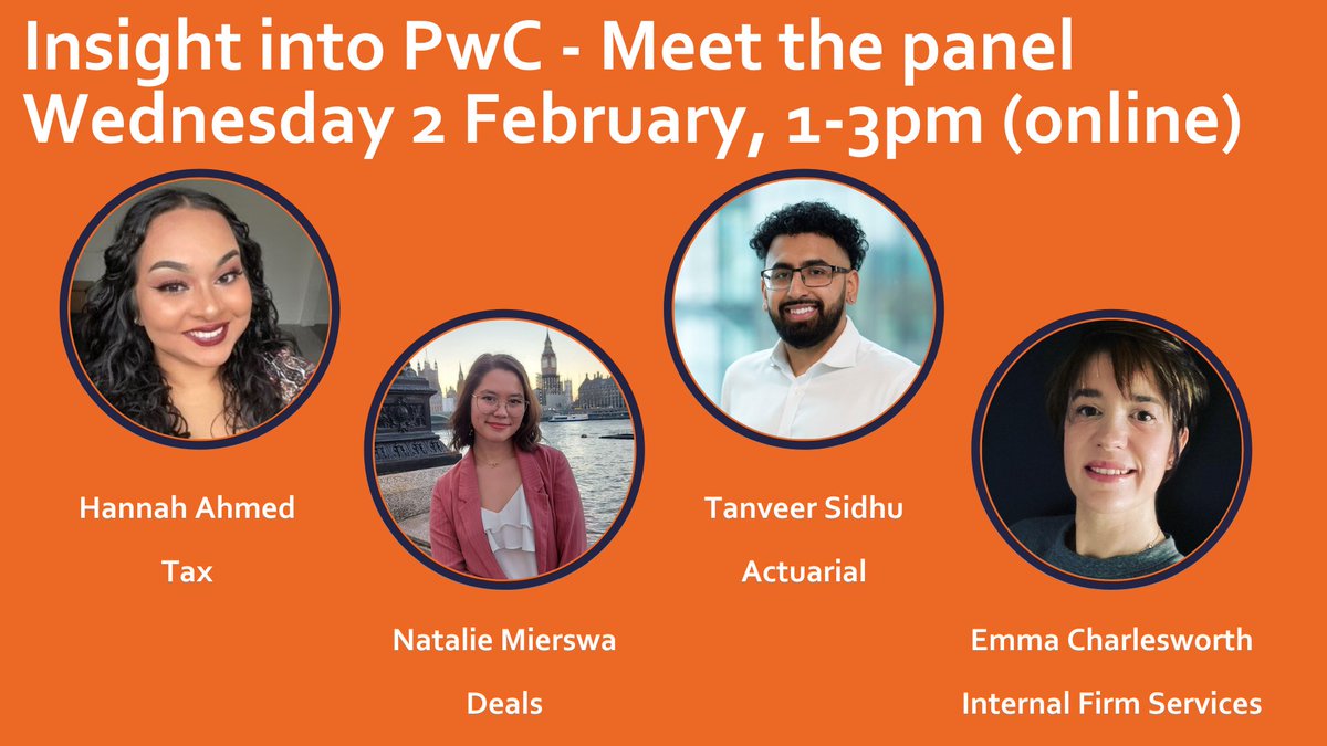 You are invited to join PwC for their Insight Into event this Wednesday 2 February from 1-3pm, exclusively for Royal Holloway students. Network with graduates and gain valuable insights into life at PwC. Register here ow.ly/KoSJ50HJHy6 @RHULManagement @RHULECON