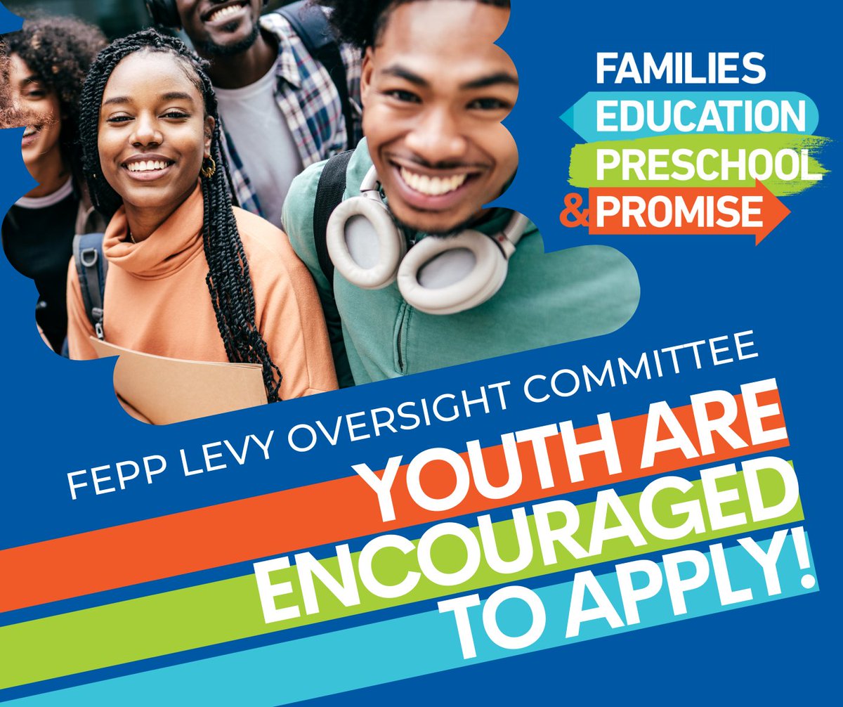 SeattleDEEL's tweet photo. ‼️ Did you know YOUTH are encouraged to join the #FEPPLevy Oversight Committee? Applications are open now, and the deadline to apply is February 14th! Learn more & apply at https://t.co/5EwCHqKLX2 https://t.co/4qP3Oemxhh