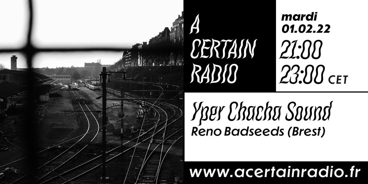 CertainRadio's tweet photo. CE SOIR SUR https://t.co/crlgyVQKQf ! 
▶ 21H / YPER CHACHA SOUND par Reno / Badseeds Recordshop (Brest)
Avec Nike7up, Cywil, Martin Glass, Pink Skull, Hologramme Teen, Alexander Melzac, Trii Group, JJulius +MORE https://t.co/WoHK3WMUii