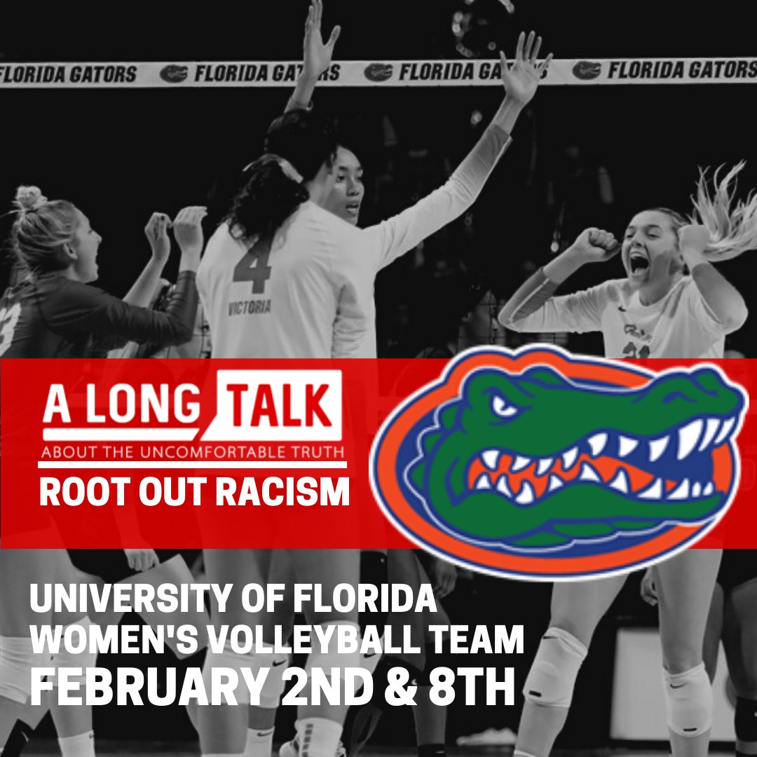 ALongTalk2020's tweet photo. A Long Talk has been invited by the @GatorsVB to help root out racism! Tomorrow Feb. 2nd we will begin our anti-racism activation experience as we educate to end hate!

We are looking forward to engaging in this brave conversation with students, athletes, coaches, and staff. https://t.co/4ZC1OsdOF4
