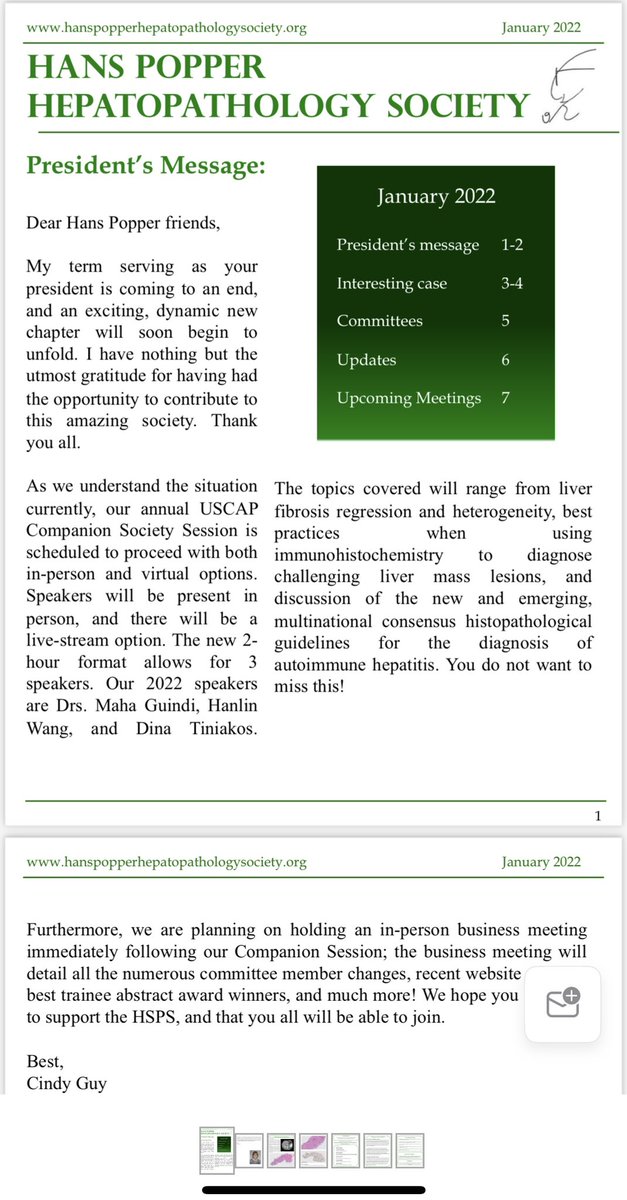 Check out our latest newsletter and interesting case of the month! #liverpath  

hanspopperhepatopathologysociety.org/newsletters/