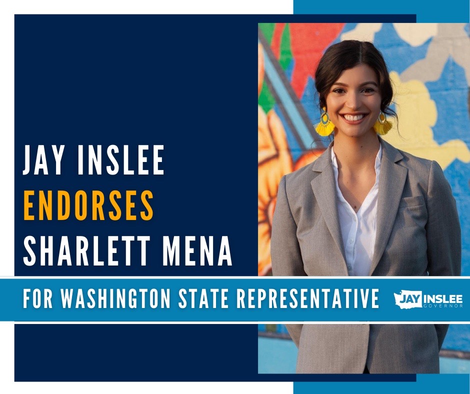 I’m proud to endorse @SharlettMena to represent the 29th LD in Olympia. I’ve worked with Sharlett and seen firsthand how hard she is willing to fight for her community and state, whether it’s to expand access to the ballot, protect our environment, or ensure opportunity for all.