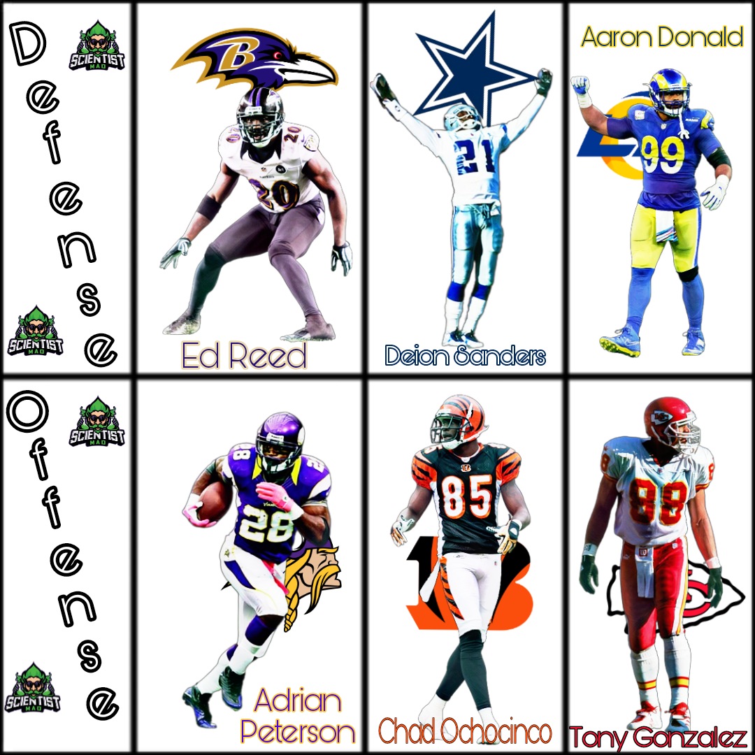 MadScientistFF's tweet image. Choose your Captains!

Pick 1 Defense and 1 Offense.
(Prime Years)

The 4 players left out Get Cut ✂️.
#NFL